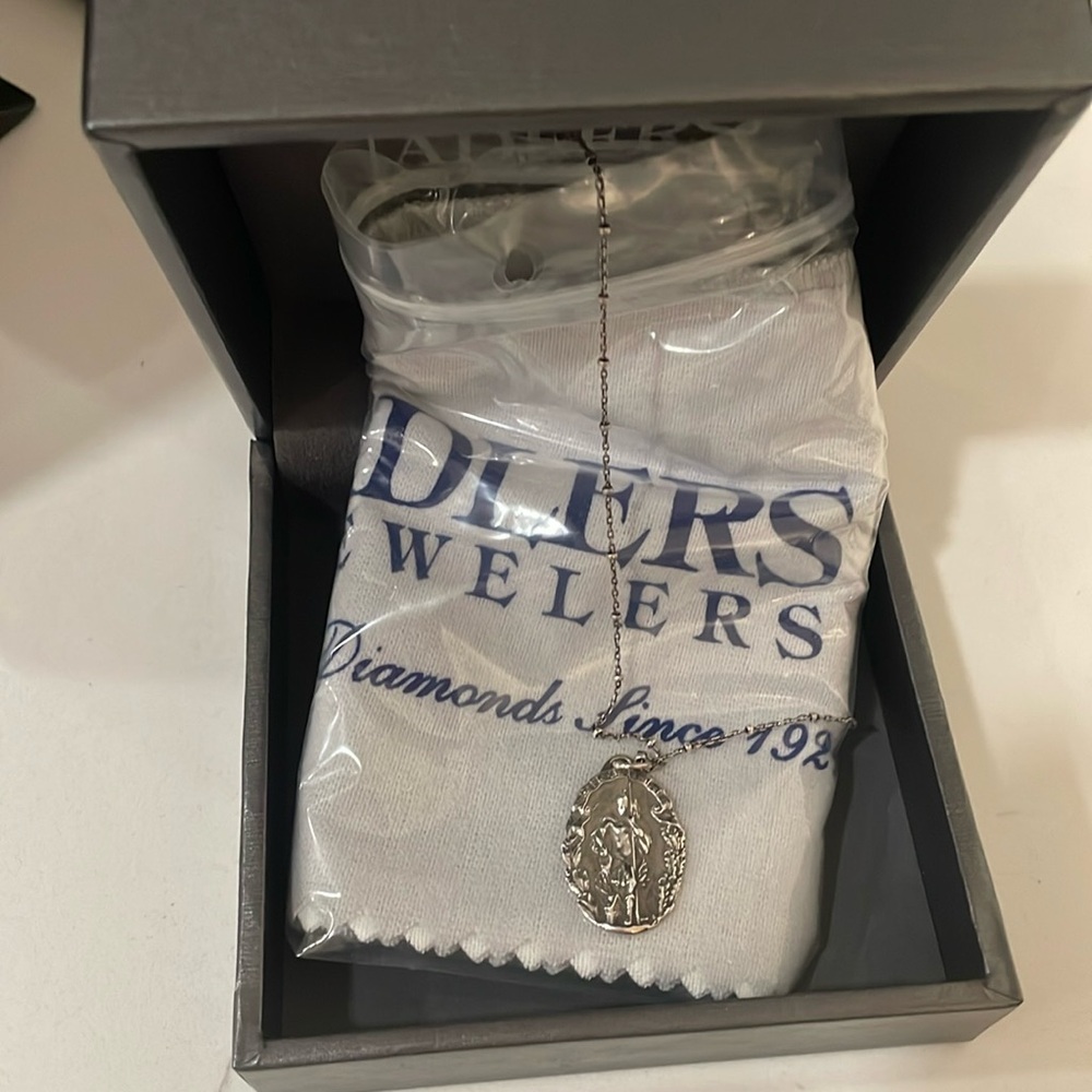 NEW St. Christopher Medal Sterling Silver Charm and Chain
